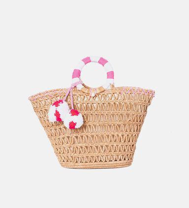 Pom-poms Woven Tote Bag