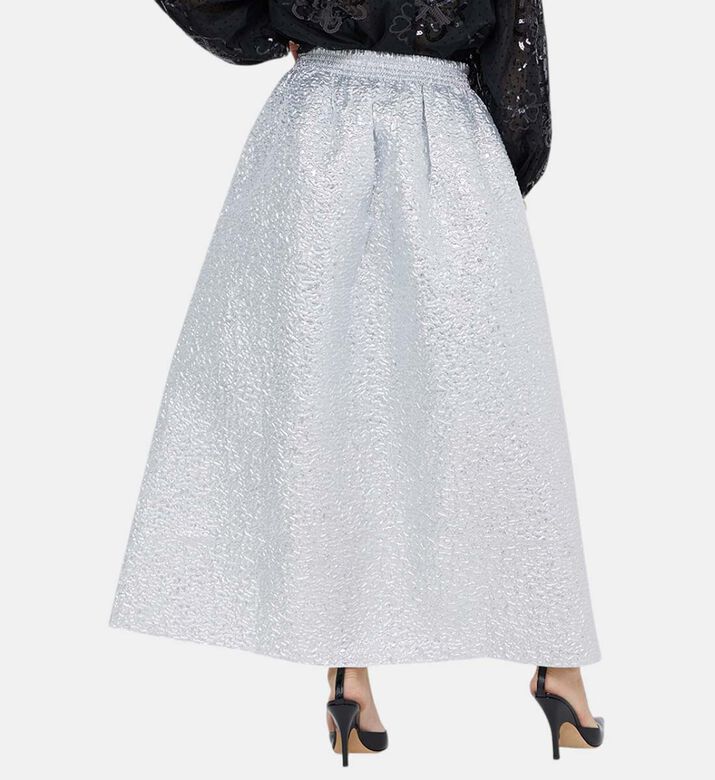 Peau D Ane Elastic Waist Midi Skirt
