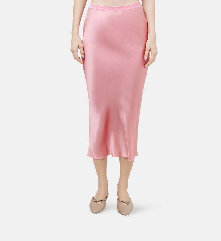 Tarra High-waisted Silk Skirt