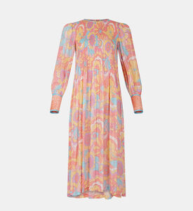 فستان ميدي مزين بأزهار