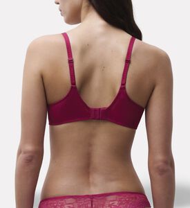 Chantelle Lace Half-cup Underwire Bra, Dark-pink, 90, B, Model View