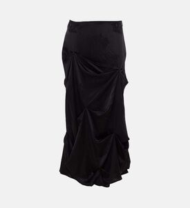 Ganni Satin Floral-print Flared Skirt, Packshot View