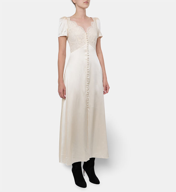 The Kooples Floral-embroidery Short-sleeve Dress, Model View