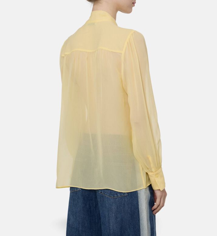 Alice and Olivia Tie Neck Long-sleeve Blouse, Model View