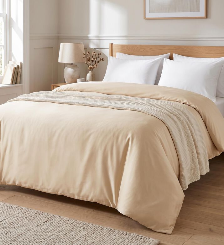 Home Deco and More Satin Duvet Cover, Taupe, 260x240-cm, Packshot View