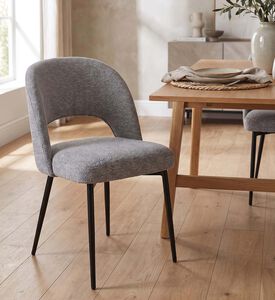 Pure Furniture Dex Metal Legs Dining Chair, Grey, Packshot View
