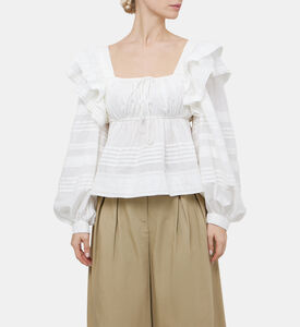 Square Neckline Flared Blouse