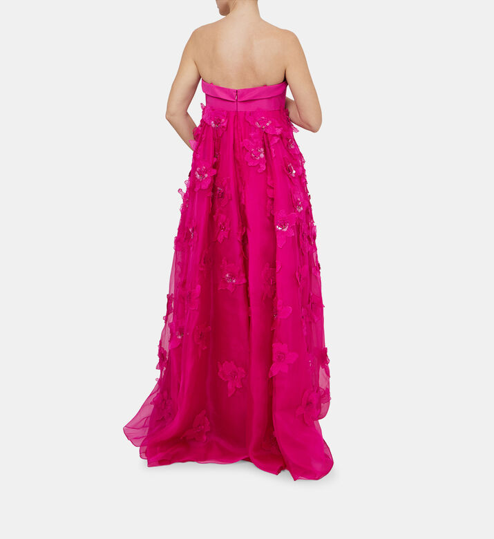 Flower-applique Maxi Gown