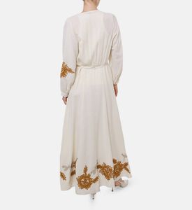 Forte-Forte Embroidered Wrap Maxi Dress, Model View