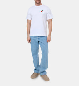 تيشيرت برسمة تفاحة مطرزة