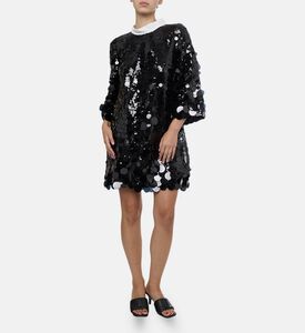 Edward Achour Paris Sequined Oversized Mini Dress, Model View Edward Achour Paris Sequined Oversized Mini Dress, Model View