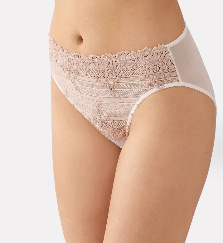 Wacoal Floral-embroidery Mid-rise Briefs, Pink, Xl, Model View