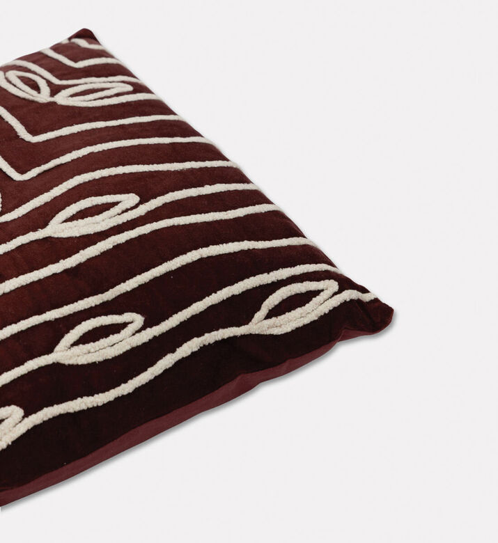 Home Deco and More Andie Chenille Yarn Applique Cushion, Packshot View