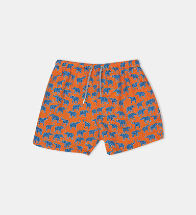 Junior Boy Mini Elephant Printed Swim Shorts