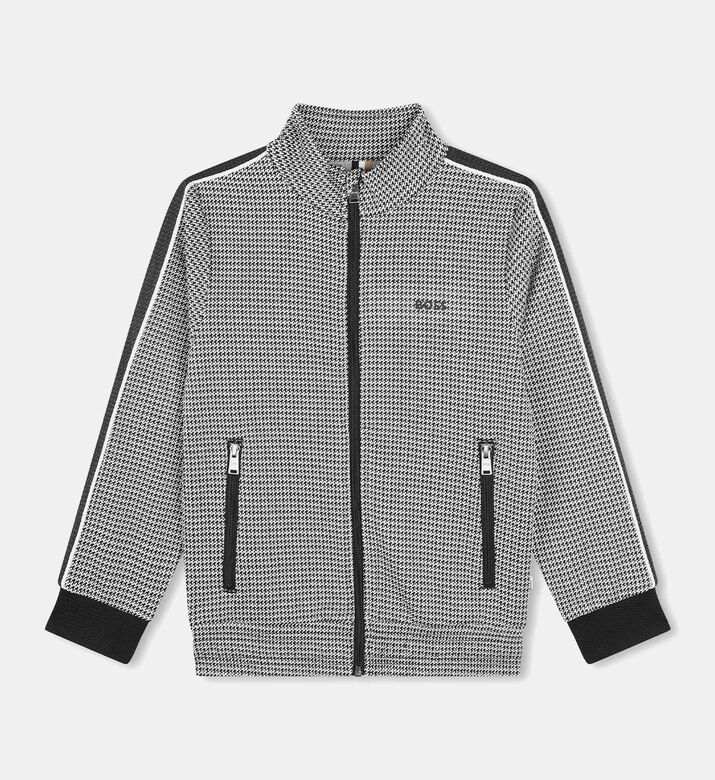 Zip-up Fleece Hoodie With Pattern