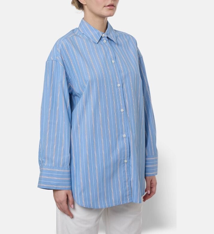 Samsoe Marika Stripe Organic Cotton Shirt, Model View