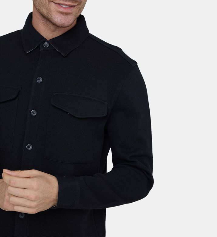 Cotton Flap Pockets Shirt Jacket
