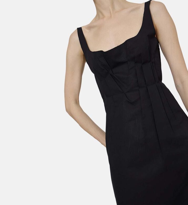 Cotton Poplin Trapeze Midi Dress Cotton Poplin Trapeze Midi Dress