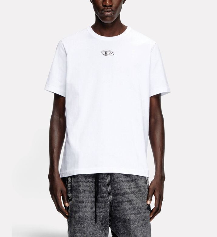 Diesel T-adjust-od Organic Cotton T-shirt, White, L, Model View