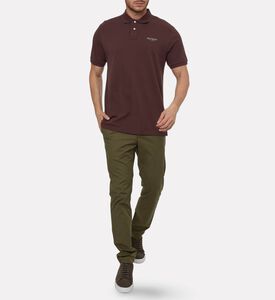 Hackett London Heritage Logo-print Button Placket Polo, Brown, S, Model View