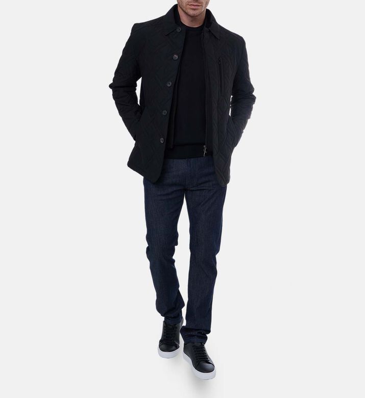 Diamond-quilted Spread Collar Jacket Diamond-quilted Spread Collar Jacket