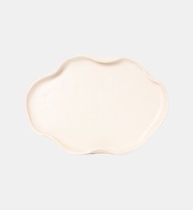 صينية متوسطة الحجم سيراميك بتصميم متموج