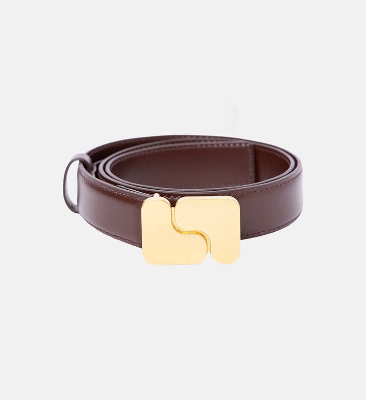 Ninon Leather Metal Clasp Belt