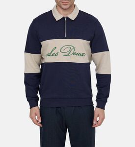 Half-zip Closure Polo Sweatshirt