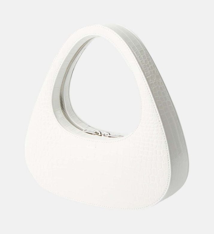 Croc-effect Baguette Swipe Bag