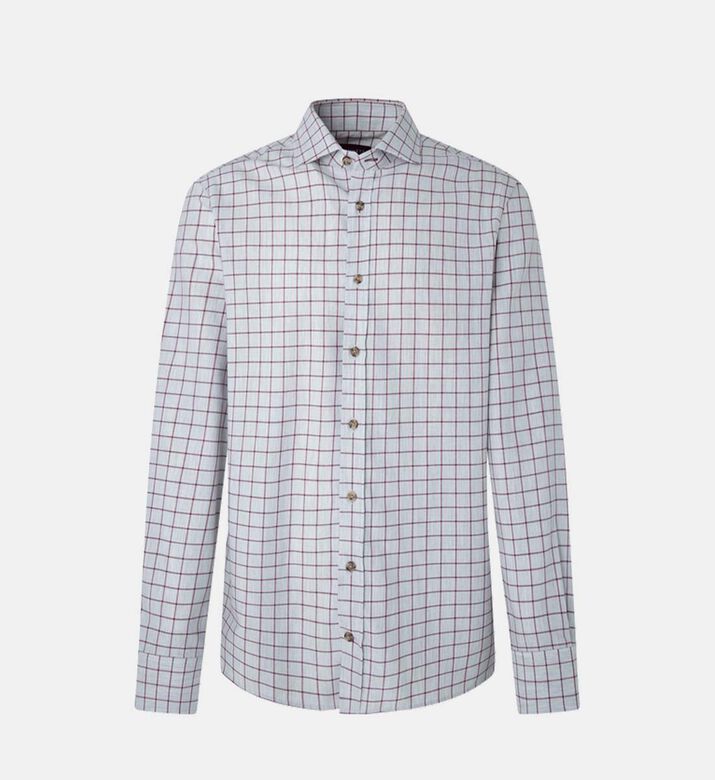 Melange Window Panel Button-up Shirt