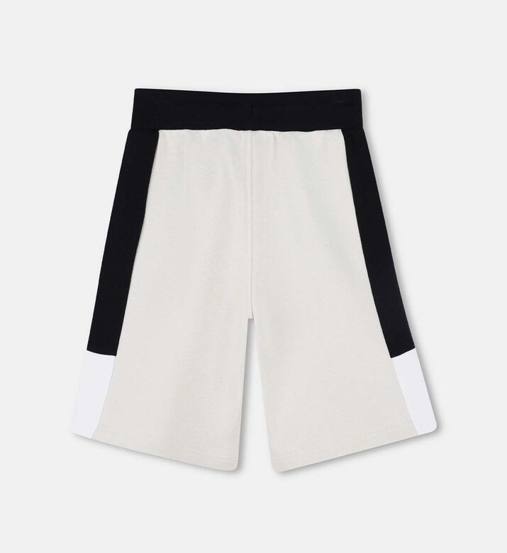 Cotton Embroided Logo Color Block Athletic Shorts