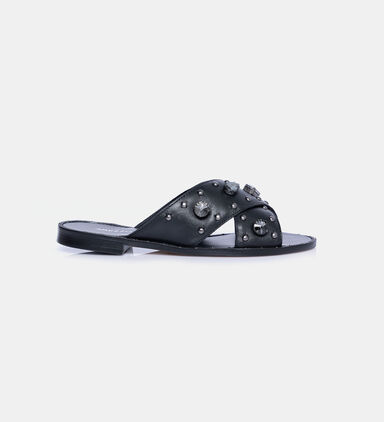Flat Edgy Slide Sandals