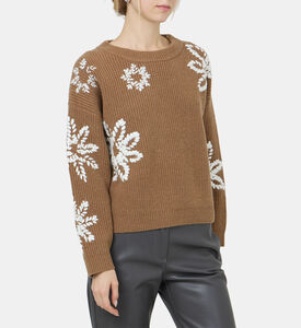 Floral Embroidered Wool Sweater