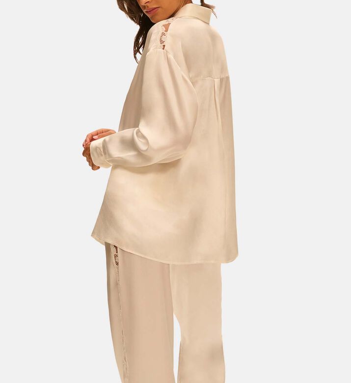 Embroidered Trim Pajama Top Embroidered Trim Pajama Top