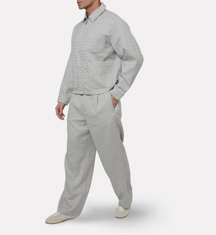 Lacoste Wide-leg Textured Trousers, Model View