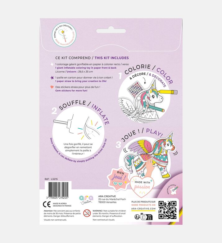 Ara creative Giant Unicorn Inflatable, Packshot View