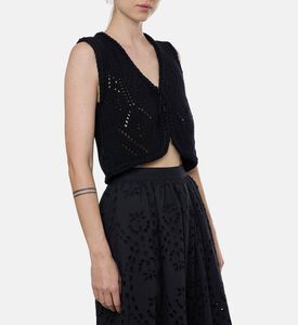 Ba and Sh Knit Sleeveless V-neck Vest, Model View