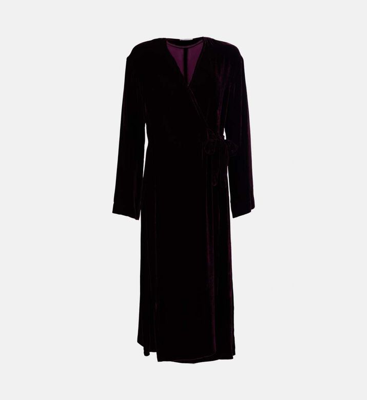 Forte-Forte Velvet Long-sleeve V-neck Dress, Packshot View