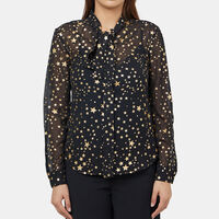 Lame Star Printed Silk Shirt