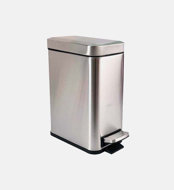 Home Deco and More Iron Pedal Bin Como Soft Close, Silver, 5000-ml, Packshot View