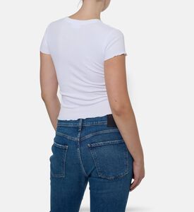 Maison Labiche Folies Rib-knit Scalloped Edges Top, Model View