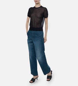 كنزة دعاء قطن محبوكة شفافة