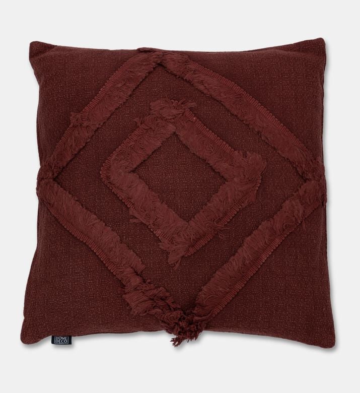 Home Deco and More Portabello Cotton Fringe Lace Cushion, Packshot View