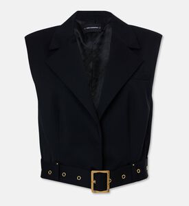 Karl Lagerfeld Gold Eyelet Accent Belted Vest, Packshot View
