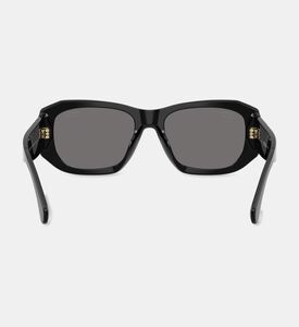 Chanel Acetate Rectangular Havana Sunglasses, Black, Packshot View
