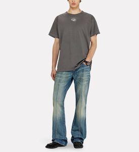 Diesel Minimal Logo Cotton Crewneck T-shirt, Dark-grey, L, Model View