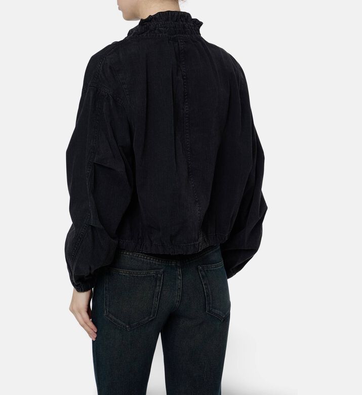 Isabel Marant High-neck Denim Zip Jacket, Model View