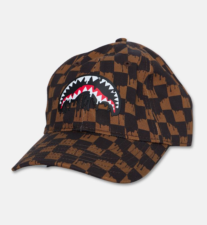 Sprayground Mosh Pit Checkered Sharkmouth Cap, Brown, Packshot View