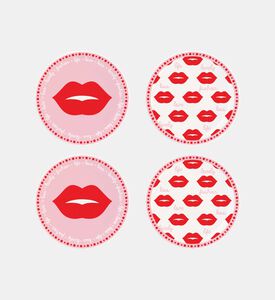 مجموعة 4 قطع قواعد أكواب بطبعة قبل