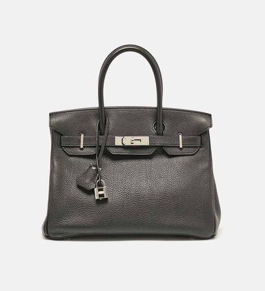 Birkin Leather Bag With Gold Hardware